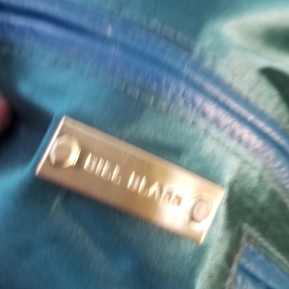 Turquoise leather handbag - Picture 5 of 5